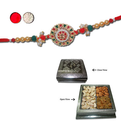 "Rakhi - ZR-5010 A (Single Rakhi), Manmeet DryFruit Box - Code DFB3000 - Click here to View more details about this Product